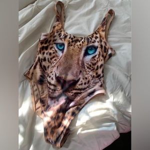 NWOT Cheetah Face Swimsuit (can also be a bodysuit)